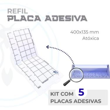 Imagem de Placa Adesiva 400x135 mm para Armadilha Luminosa Kit 5 Unidades - Lumi