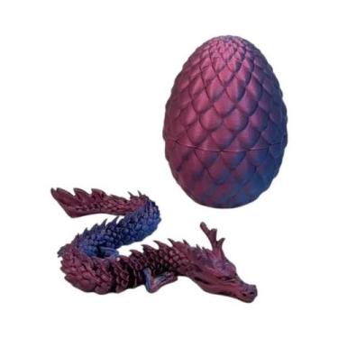 Imagem de Ovo surpresa de dragão chinês 3D, mini decoração conjunta móvel, prese