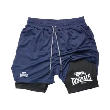 Imagem de Shorts De Corrida 2 Em 1 Para Homens, Compressão Para Treino Na Academ