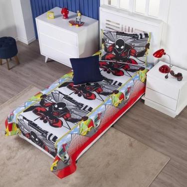 Imagem de Colcha Cobre Leito Infantil Aranha Solteiro + Capa Almofada - Ametista