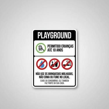 Imagem de Placa Acm Playground Regras De Uso 18X23 - Sinalizo