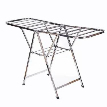 Imagem de Varal De Chão Inox Dobrável Reforcado Grande Secar Roupas - Isamar