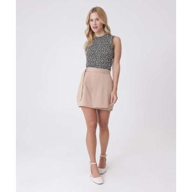 Imagem de Blusa Feminina Animal Print Sem Manga Marisa-53022, Off white, PP