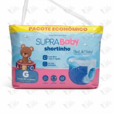 Imagem de Fralda Calça Supra Baby Shortinho Giga G 60 Unidades