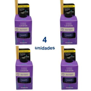 Imagem de Kit 4 Difusor Ambiente Vareta Lavanda Perfume de Casa 280ml Cheirinho 