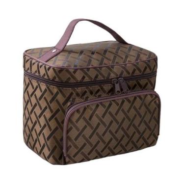 Imagem de Bolsa Cosmética Floral De Grande Capacidade, Com Zíper, Organizador De