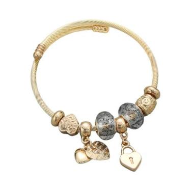 Imagem de Pulseira Feminina De Aço Inoxidável Olho Do Diabo Panjia Dora DIY Com 