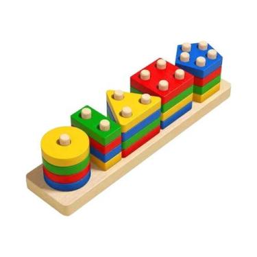 Imagem de Blocos De Montagem Geométricos Para Meninos, Conjunto De Brinquedos De