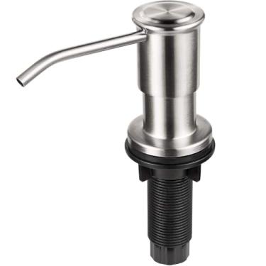 Imagem de BSMIX Dispenser Embutido 500ml em Inox 304 Escovado para Pia com Refil Superior para Detergente ou Sabonete