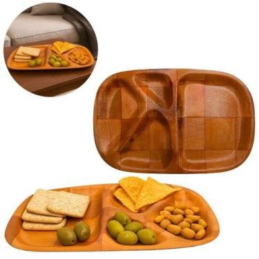 Imagem de Travessa Retangular C/4 Repartição Para Petiscos 20x30cm - Chinatown