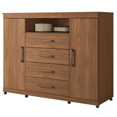 Imagem de Comoda Havana Master Com Rodizio Jatobá Acetinado - Santos Andirá