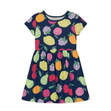 Imagem de Vestido infantil menina frutinhas Brandili -Azul-Feminino