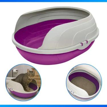 Imagem de Bandeja Higiênica Para Gato Prime Com Arco - Furacão Pet, Rosa