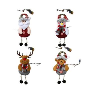 Imagem de Bonecos De Pelúcia De Papai Noel, Boneco De Neve E Rena Para Decoração