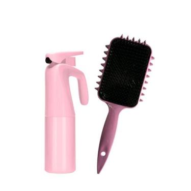 Imagem de Kit Escova Fitagem Perfeita com Borrifador Névoa - NoBrand, Rosa
