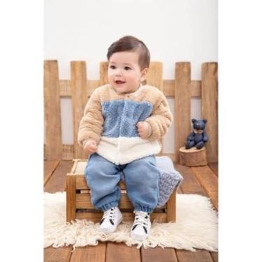 Imagem de Conjunto Blusa Pelo Bebê Menino Calça Jeans Paraiso Rf 14635-Masculino