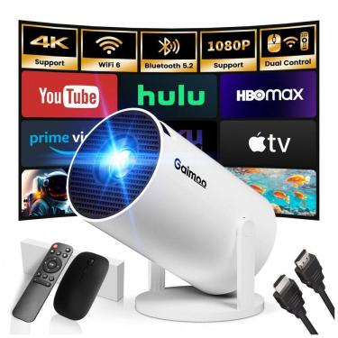 Imagem de Projetor Mini Smart Gaimoo Branco WiFi 6 Bluetooth 4K GM200