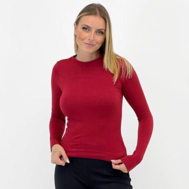 Imagem de Blusa Blue Rose Básica Canelada Manga Longa Feminina-Feminino