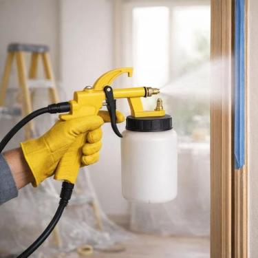 Imagem de Pistola Pintura Ar Direto Pulverizadora Compressor Pinta Parede Ferram