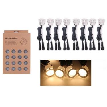 Imagem de Kit 16 Balizador Chão Led Embutir Parede Escada Deck Madeira - Dangos