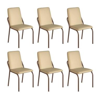 Imagem de Kit 6 Cadeiras para Sala de Jantar Malibu - Móveis Teixeira