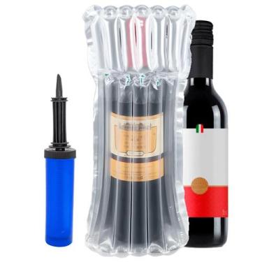 Imagem de 10x Saco Protetor Ar Embalagem Garrafa Vinho Viagem Inflador - Gold Sa