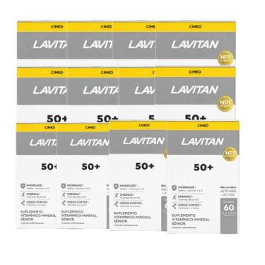 Imagem de Kit 12 Suplemento Alimentar Lavitan 50+ 60 Comp Cimed Sabor:Sem sabor,