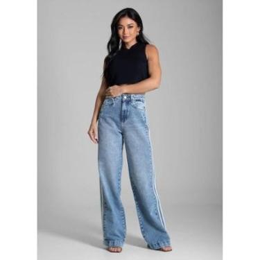 Imagem de Calça Jeans Sawary Wide Leg - 281705 - Azul médio 44-Feminino