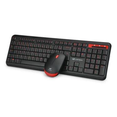 Imagem de Kit Teclado e Mouse sem fio K-W100BK - Preto - C3tech