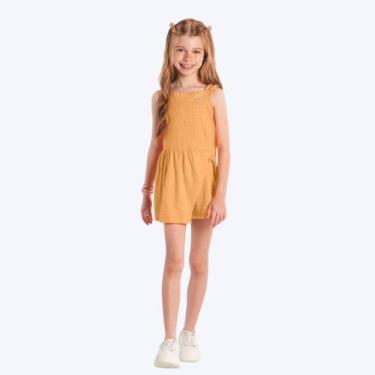 Imagem de Macaquinho Flanelado Infantil Menina Brandili 26939 Rosa Claro, Laranj