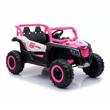 Imagem de Carro Elétrico Infantil Jipe UTV 12V Rosa Domni