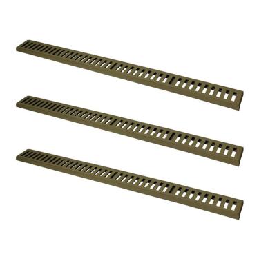 Imagem de Kit 3 Ralo Grelha Linear 3312X3GDA Captação de Aguas Pluviais Alumínio Fundido Fendi GDA Industria e Distribuidora