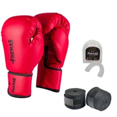 Imagem de Luva Muay Thai Boxe Kit com Bandagem E Protetor Bucal Original Fheras,