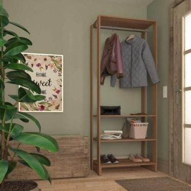 Imagem de Módulo para Closet 1 Cabideiro 3 Prateleiras Yes Marrom/Montana - Emov