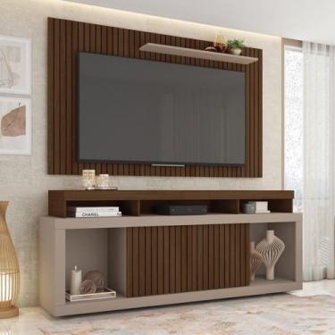 Imagem de Rack com Painel Ripado para TV até 65 Polegadas MDF 180CMX174CM Esmera