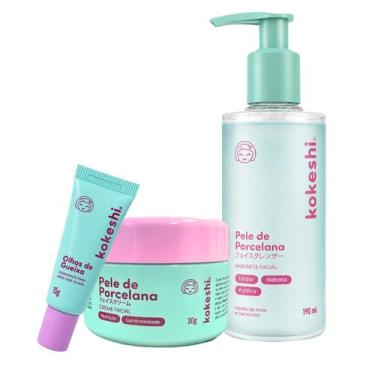 Imagem de Kit Limpeza e Hidratação Facial Pele de Porcelana Kokeshi Sabonete Olh