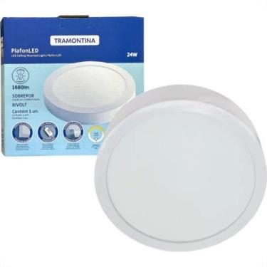 Imagem de Plafon Led Sobrepor Tramontina Redondo 24W. 1920Lm. 6500K. Bivolt Bran