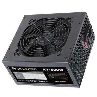 Imagem de Fonte de alimentação KYLINTEC 600W ATX PSU não modular com 6+2 pinos