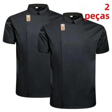 Imagem de Jaqueta De Chef Unissex Para O Verão, Camisa De Cozinha, Uniforme De G