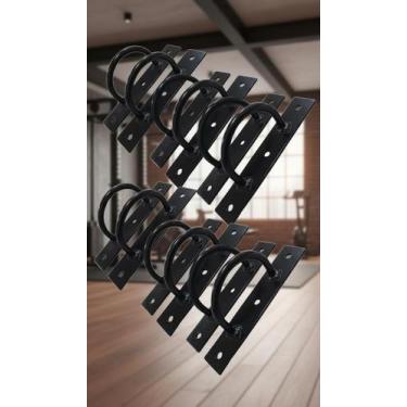 Imagem de Kit 6 Suportes Parede Teto Gancho Aço 100kg Acompanha Kit - Congratula