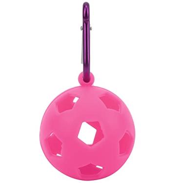Imagem de Suporte para luva de golfe, capa de golfe com 46 mm de diâmetro portátil para bola de golfe conveniente com chaveiro para acessório de treinamento(Rosa vermelha)