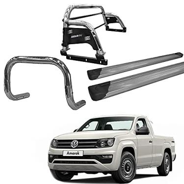 Imagem de Kit Quebra Mato +Estribo ALUMÍN +Santo An H3 AMAROK CS CROMO