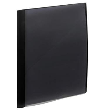 Imagem de Smead Capa transparente para relatório de poli frontal, três fixadores laterais duplos, capacidade de 1,27 cm, tamanho carta, preto, 5 por pacote (86010)