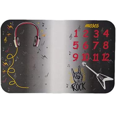 Imagem de Tapete Mesversário Cenário Para Foto dos Meses Do Bebê com Marcador (Único, Rock)