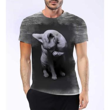 Imagem de Camisa Camiseta Gato Raça Sphynx Sem Pelos Felino Pet Hd 9 - Estilo Kr