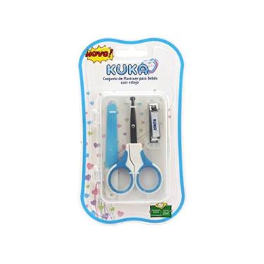 Imagem de Conjunto De Manicure Para Bebê Com Estojo Kuka (Azul e Branco)