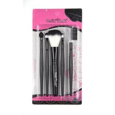 Imagem de Kit Kp3-1 com 5 Pincéis Para Maquiagem - Preto, Macrilan