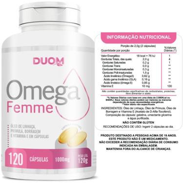 Imagem de Omega Femme - Borragem Prímula Vitamina E 120 Cápsulas - Duom