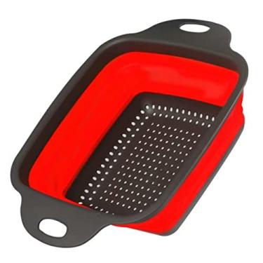 Imagem de Escorredor Macarrao Silicone Retratil Pia Arroz Legumes Frutas Cozinha