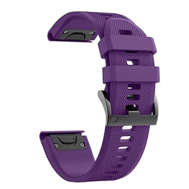 Imagem de GANYUU 22 26mm Pulseira de relógio inteligente de substituição de silicone para Garmin Fenix 6 6S 6X Pro 5 5X Plus 3 3 HR Forerunner 935 Acessório de pulseira (Cor: Roxo, Tamanho: Forerunner 935 945)